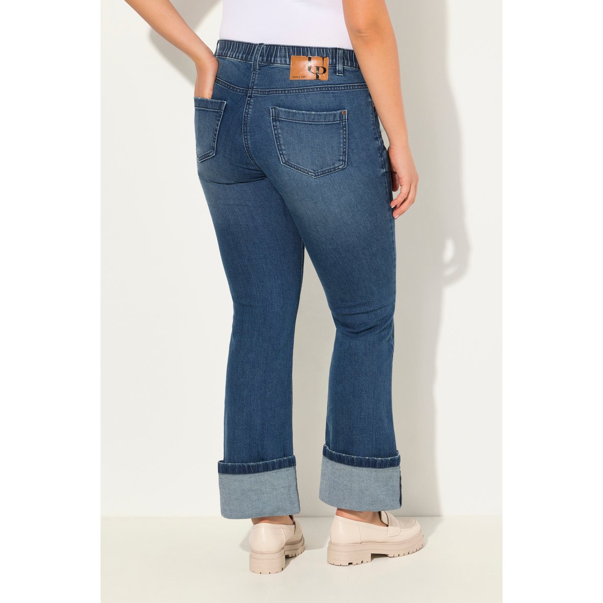 Jean 7/8 Mary, jambe large, détails destroy bleu jean, ULLA POPKEN