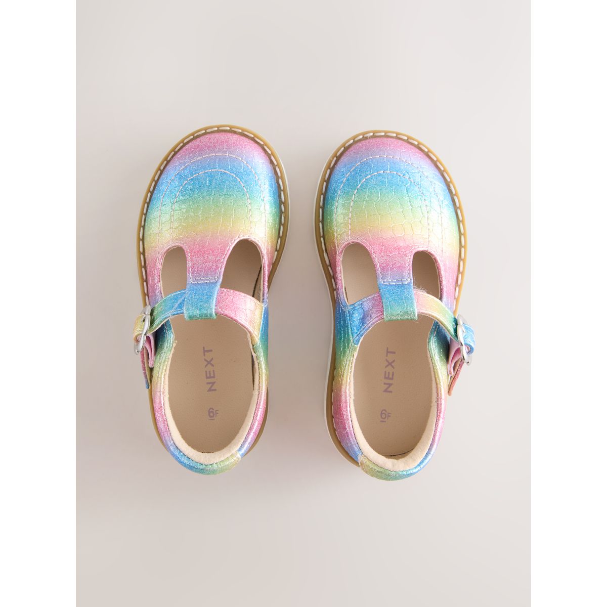 Chaussures t-bar scintillant multicolore arc-en-ciel, NEXT