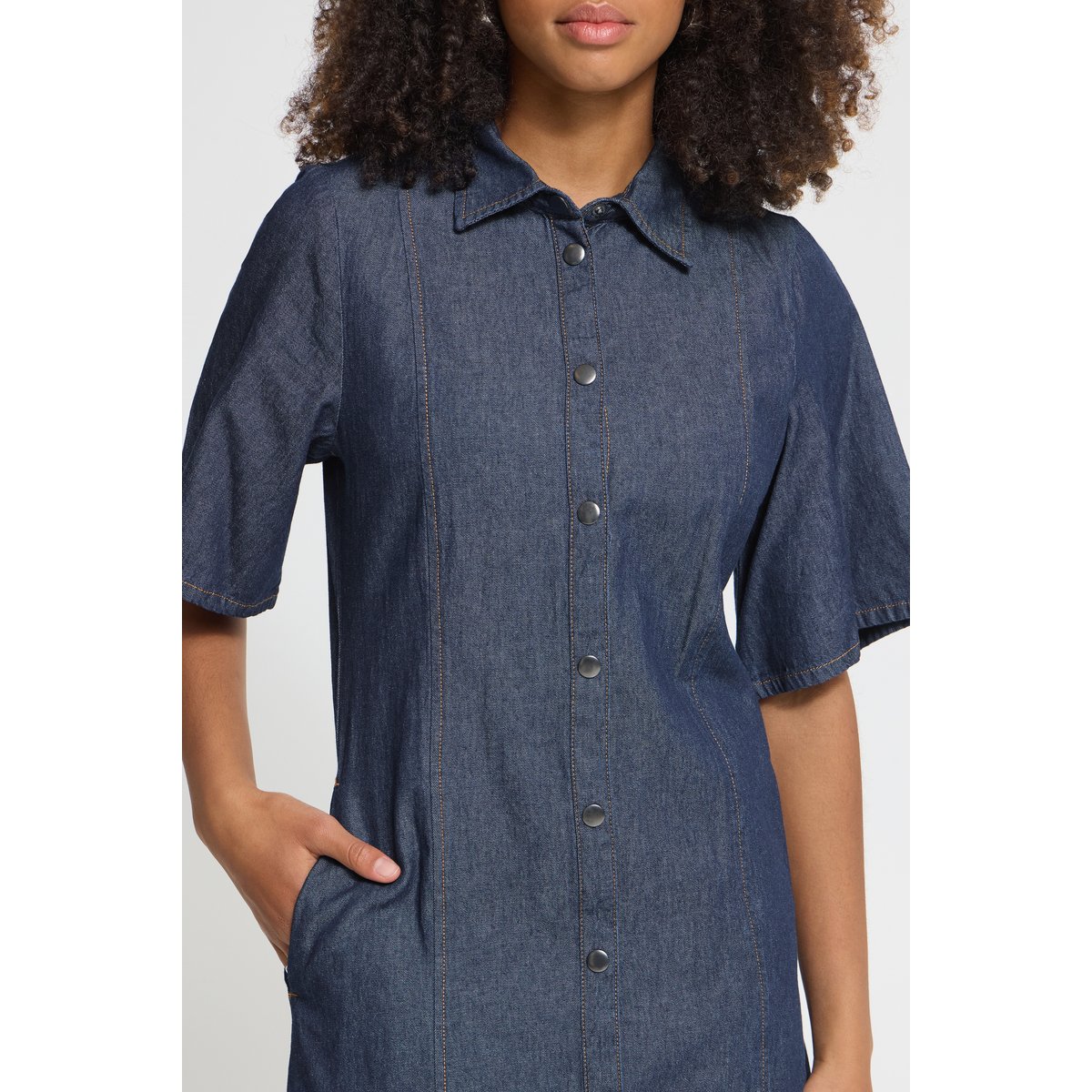 Robe en jean bleu denim authentic blue, ICHI