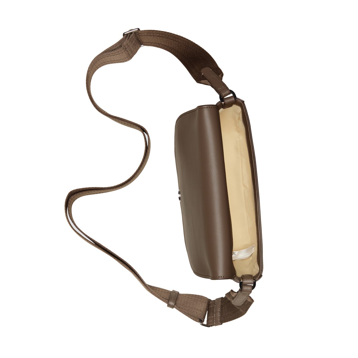 Sac à bandoulière small en une alternative de cuir en polyester recyclé marron clair, MARC O'POLO