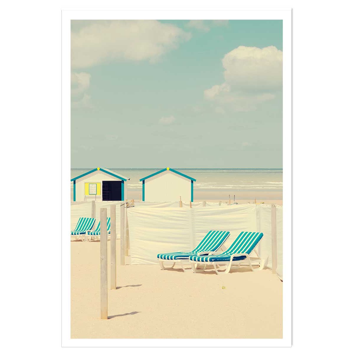 Poster cabanes turquoise affiche seule, HEXOA