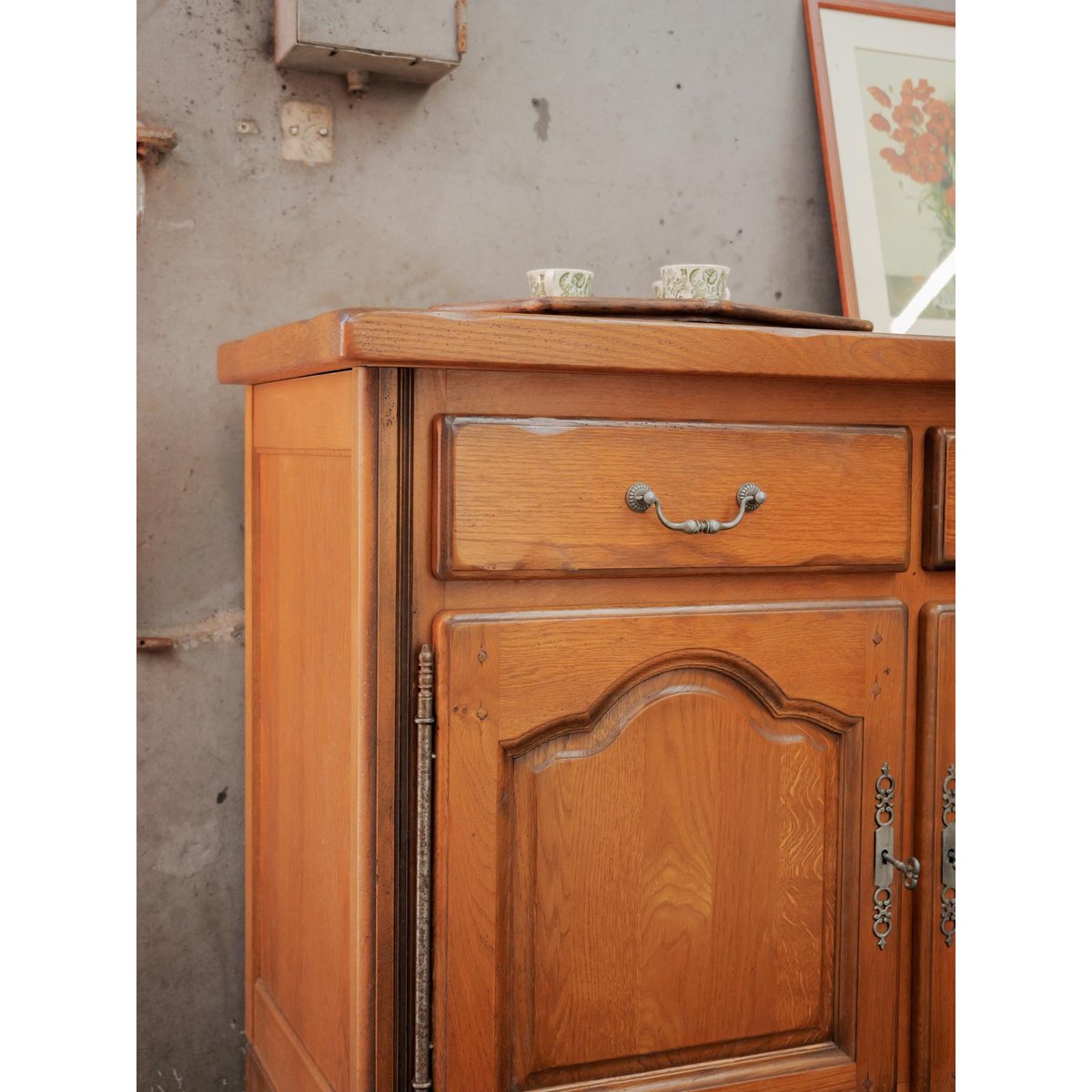 Buffet en bois massif Gilbert N°1679 - Bon état bois clair, DEBONGOUT