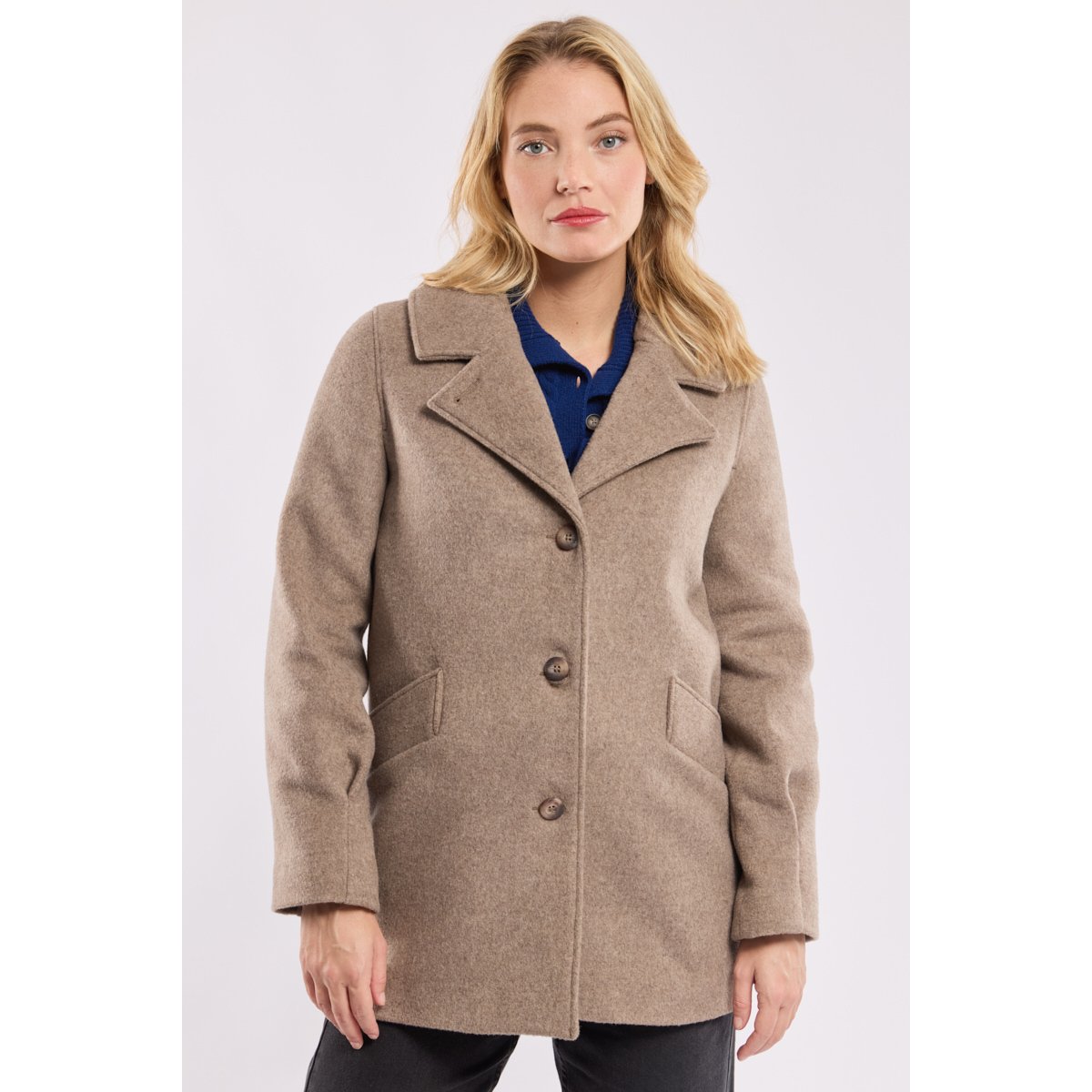 Caban boutonné en drap de laine rapa, ARMOR-LUX