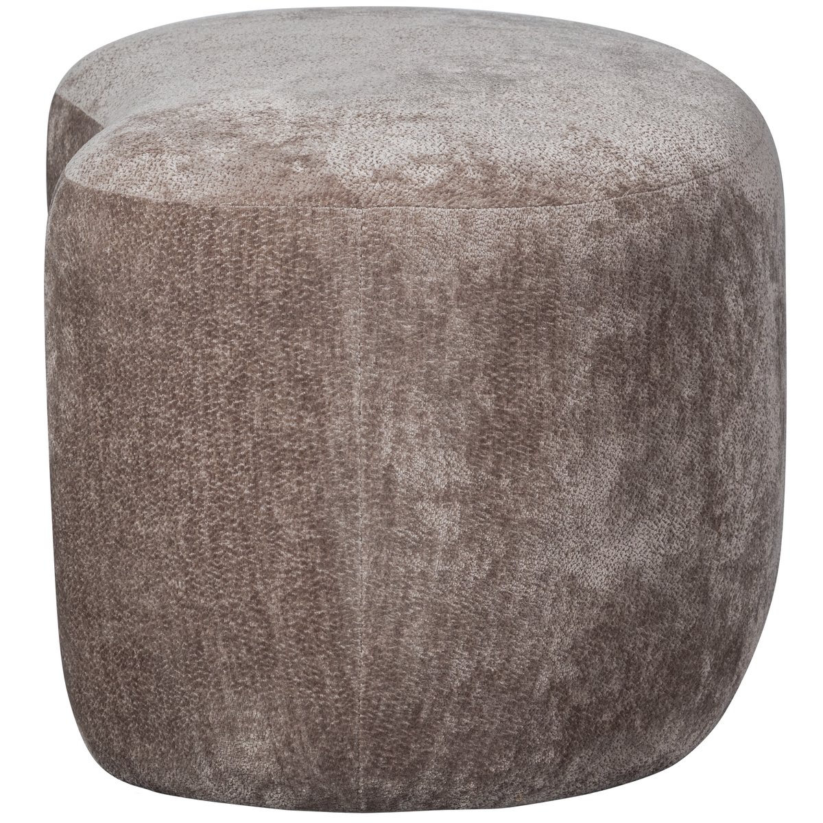 Pouf organique en tissu chenille POPULAR taupe, WOOOD