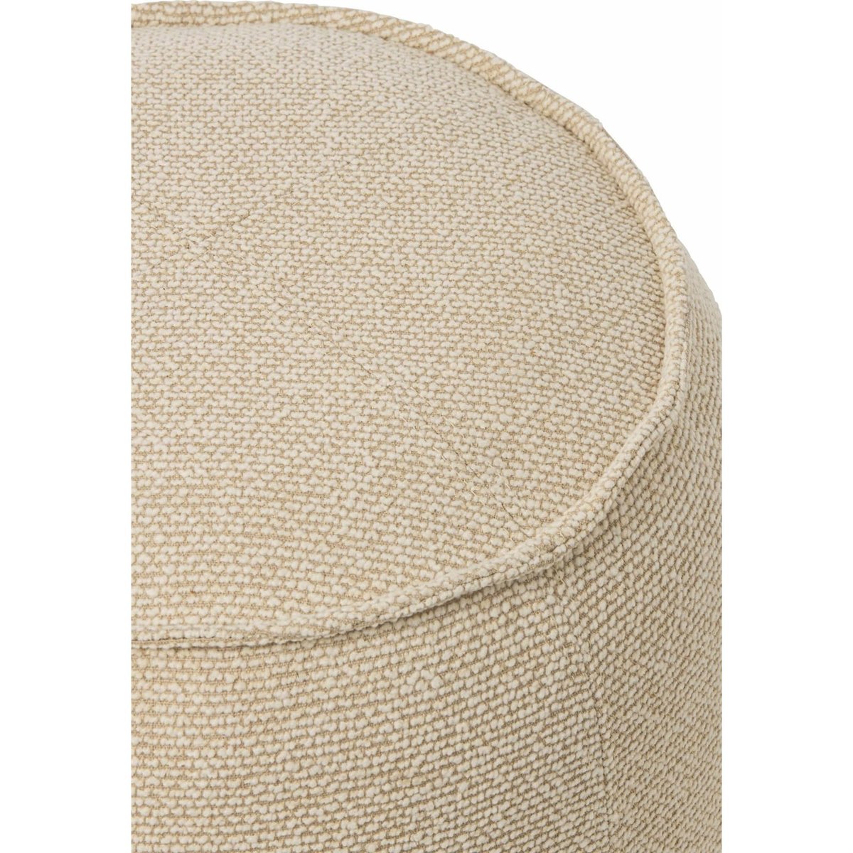 Pouf rond en tissu bouclé écru, RECOLLECTION