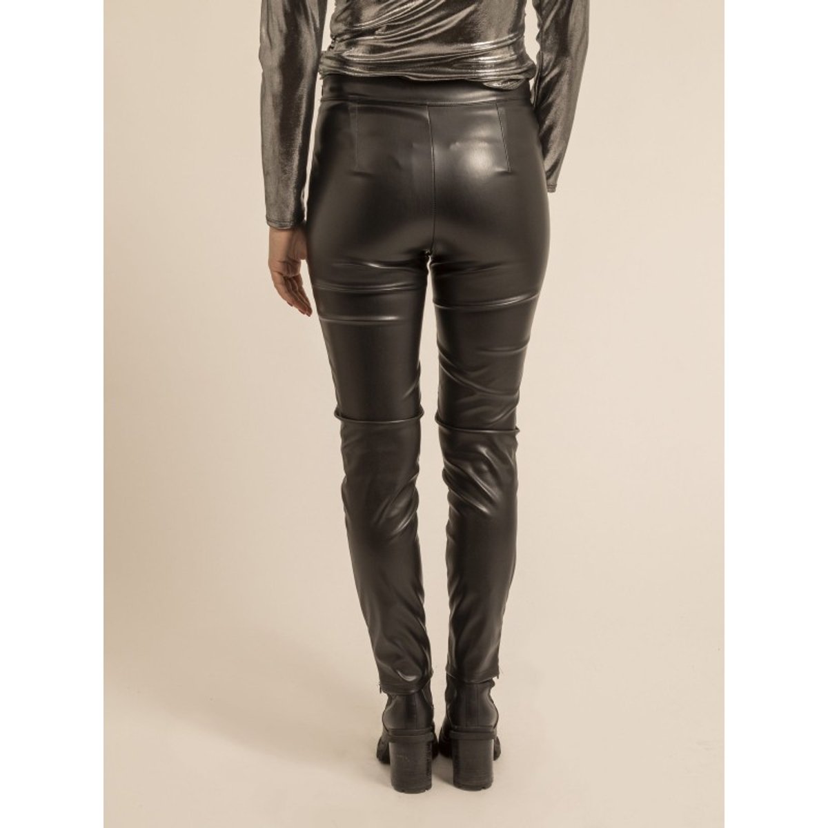 Pantalon Slim Simili Erona noir, DONA LISA