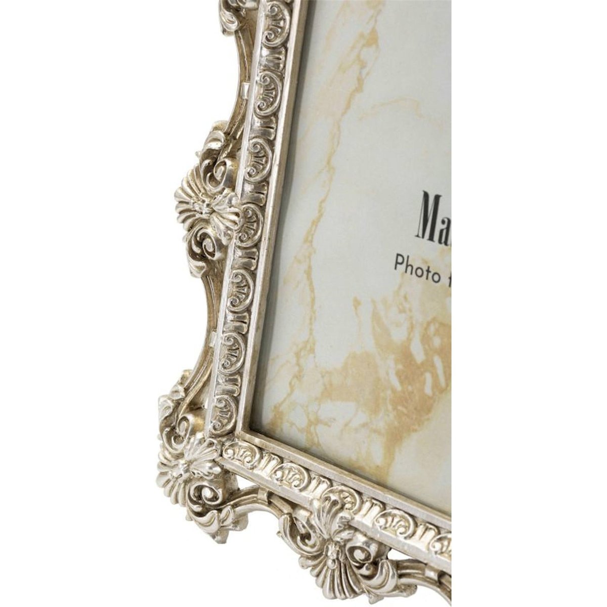 Cadre photo baroque ornements sous verre GLAM argenté, RECOLLECTION