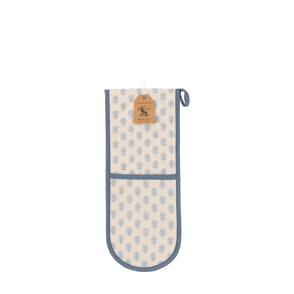 Flora Floral Stamp Double Oven Glove blue, ÉDITÉ