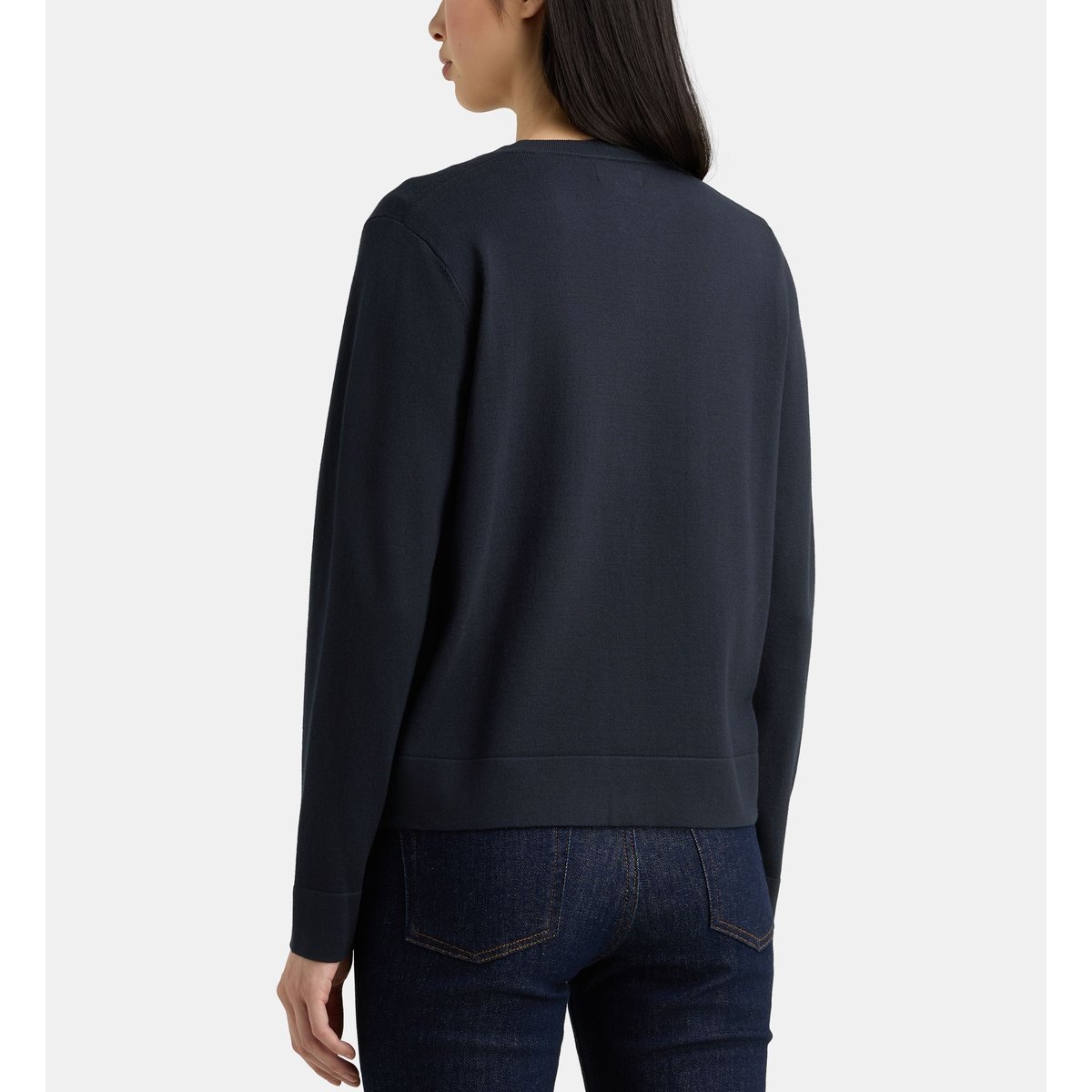 Cardigan nya droit fine maille bleu marine, GALERIES LAFAYETTE