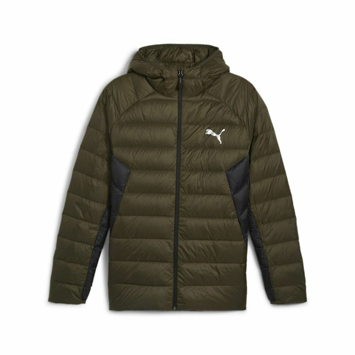 Doudoune légère à capuche vert olive foncé, PUMA