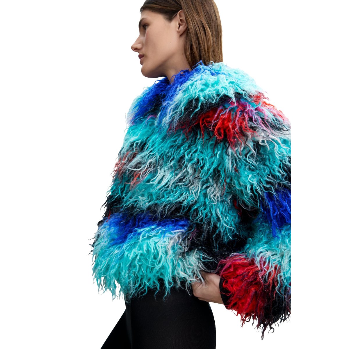 Manteau à poils longs Lacroix multicolore, DESIGUAL