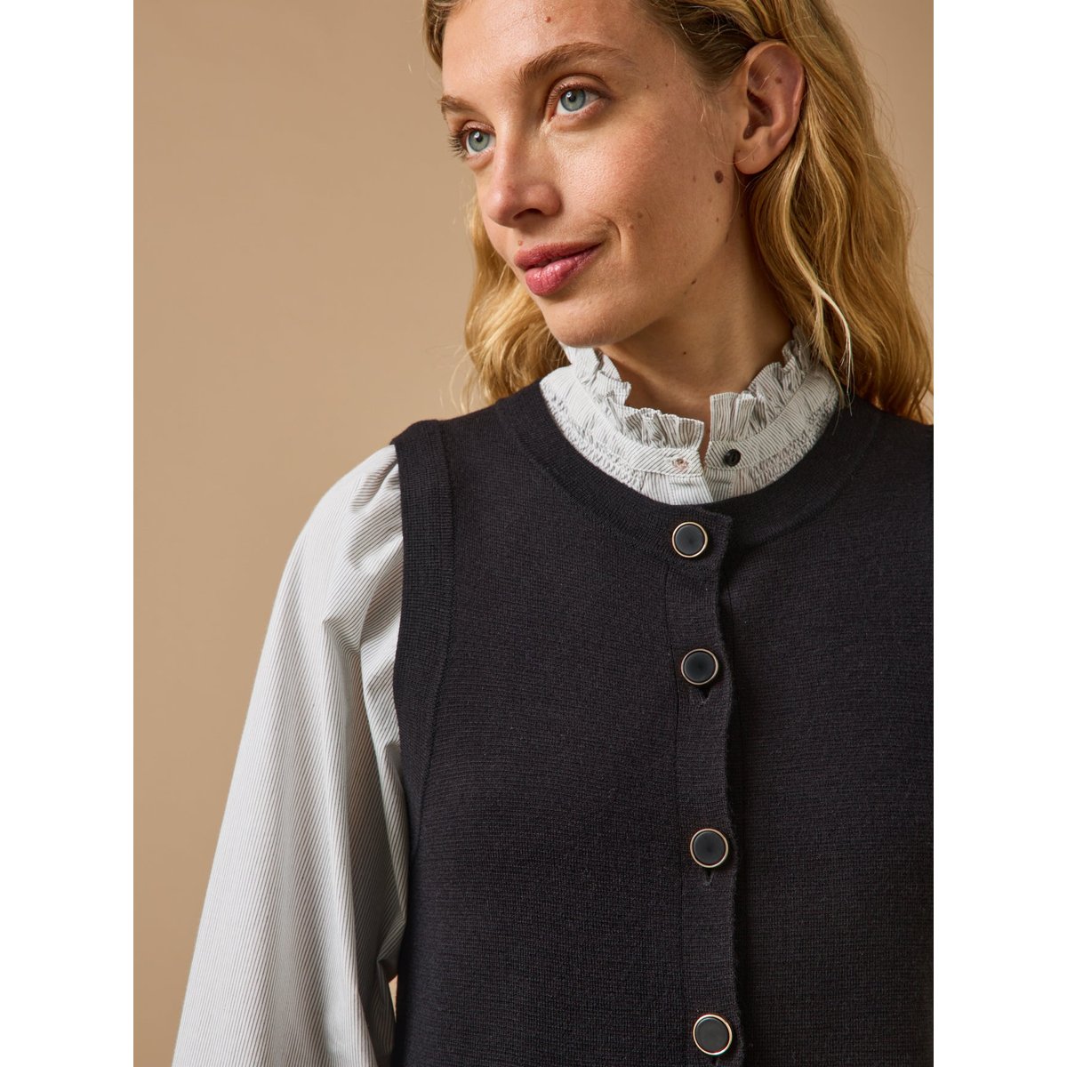 Robe sans manches maille milano noir, CYRILLUS