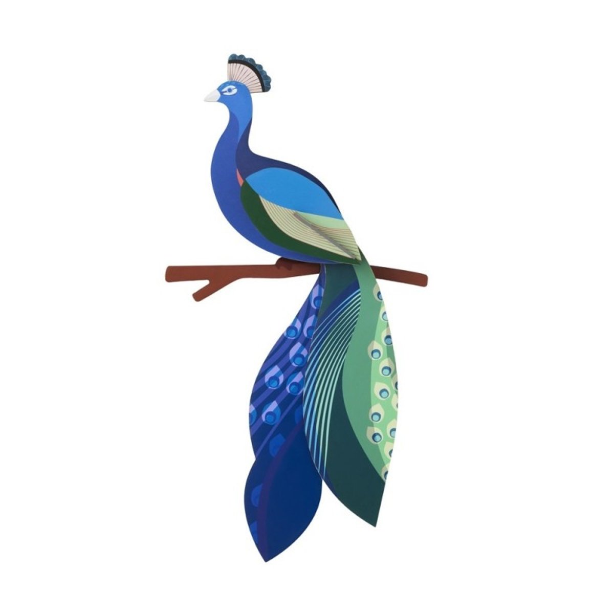 Paon décoration murale carton Peacock bleu, STUDIO ROOF