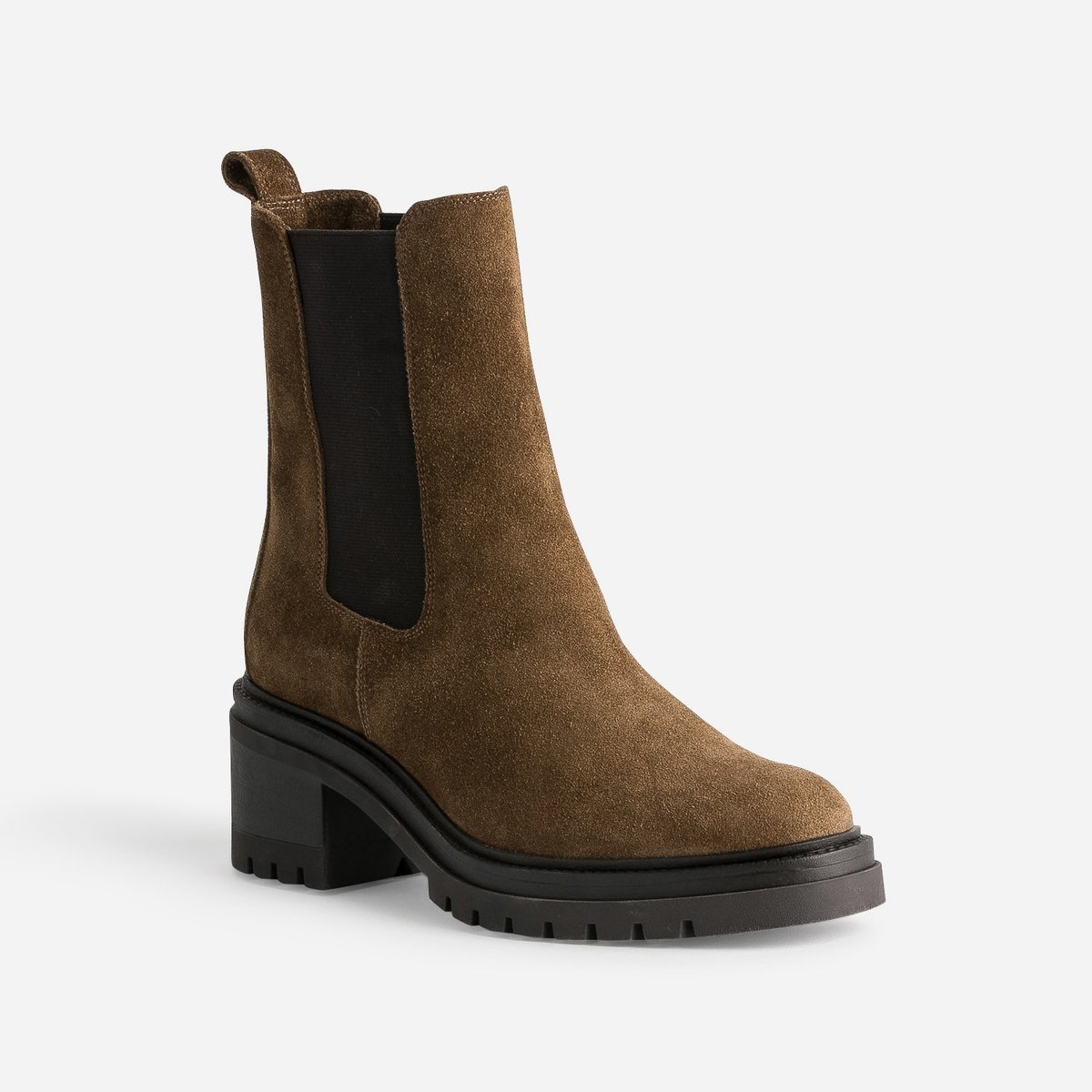 Boots À Talon en cuir SELENE camel, TEXTO