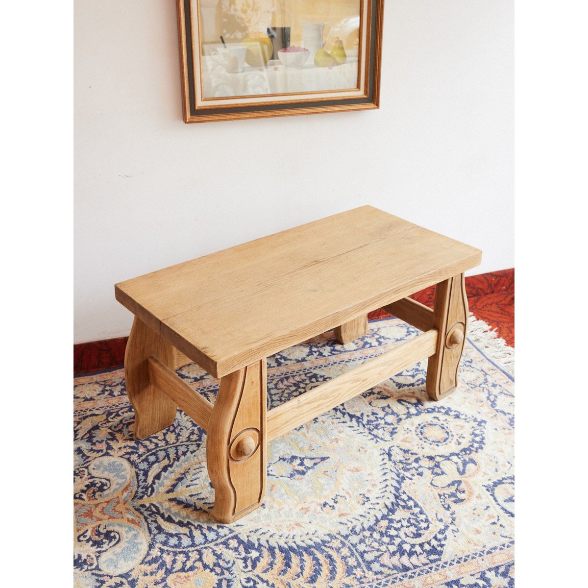 Table basse en bois massif Léonie N°1596 - Bon état bois clair, DEBONGOUT