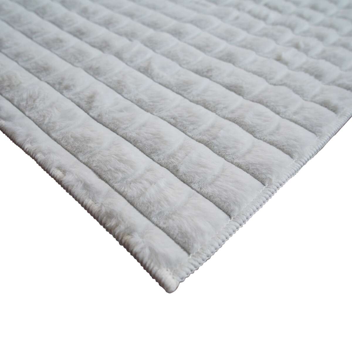 Tapis damier extra-doux DAMES blanc, THE DECO FACTORY
