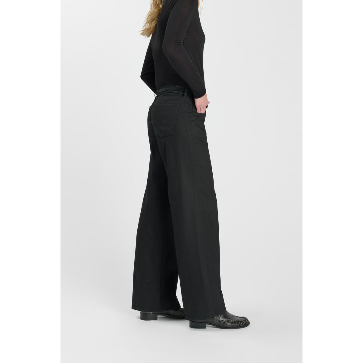 Jeans loose, large wide leg , longueur 34 black, LE TEMPS DES CERISES