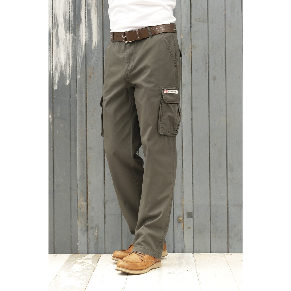 Pantalon cargo STEEN olive, JAN VANDERSTORM