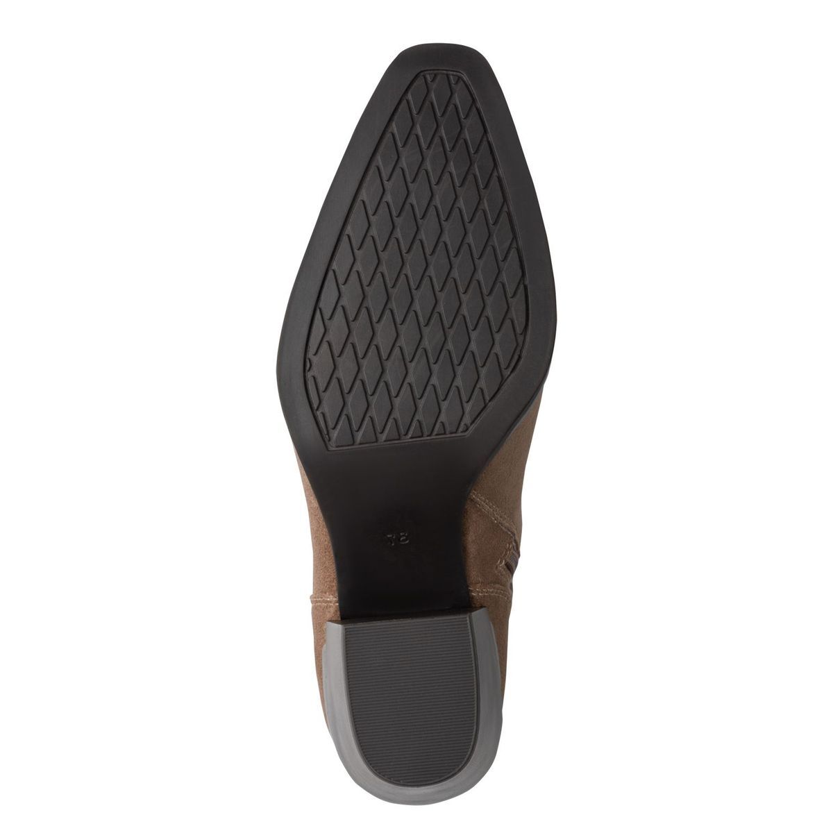 Bottine talon bloc marron combiné, MARCO TOZZI