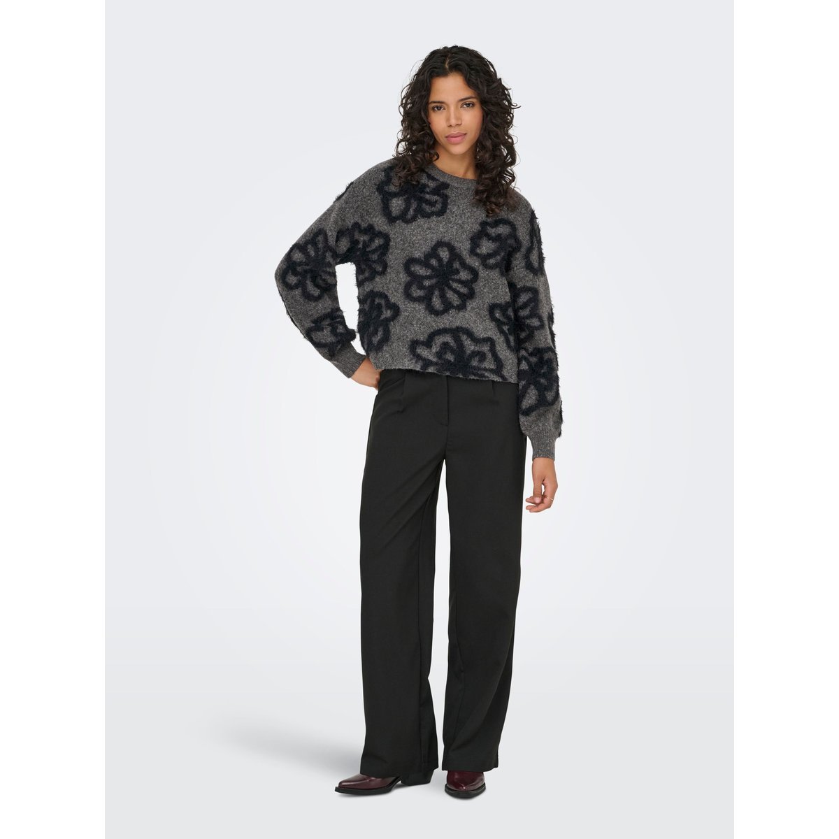 Pull En Maille dark grey melange, ONLY