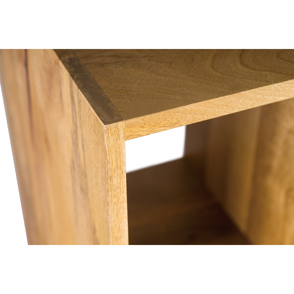 Étagère murale industrielle en bois manguier massif L28 cm YPSTER bois clair / noir, MILIBOO