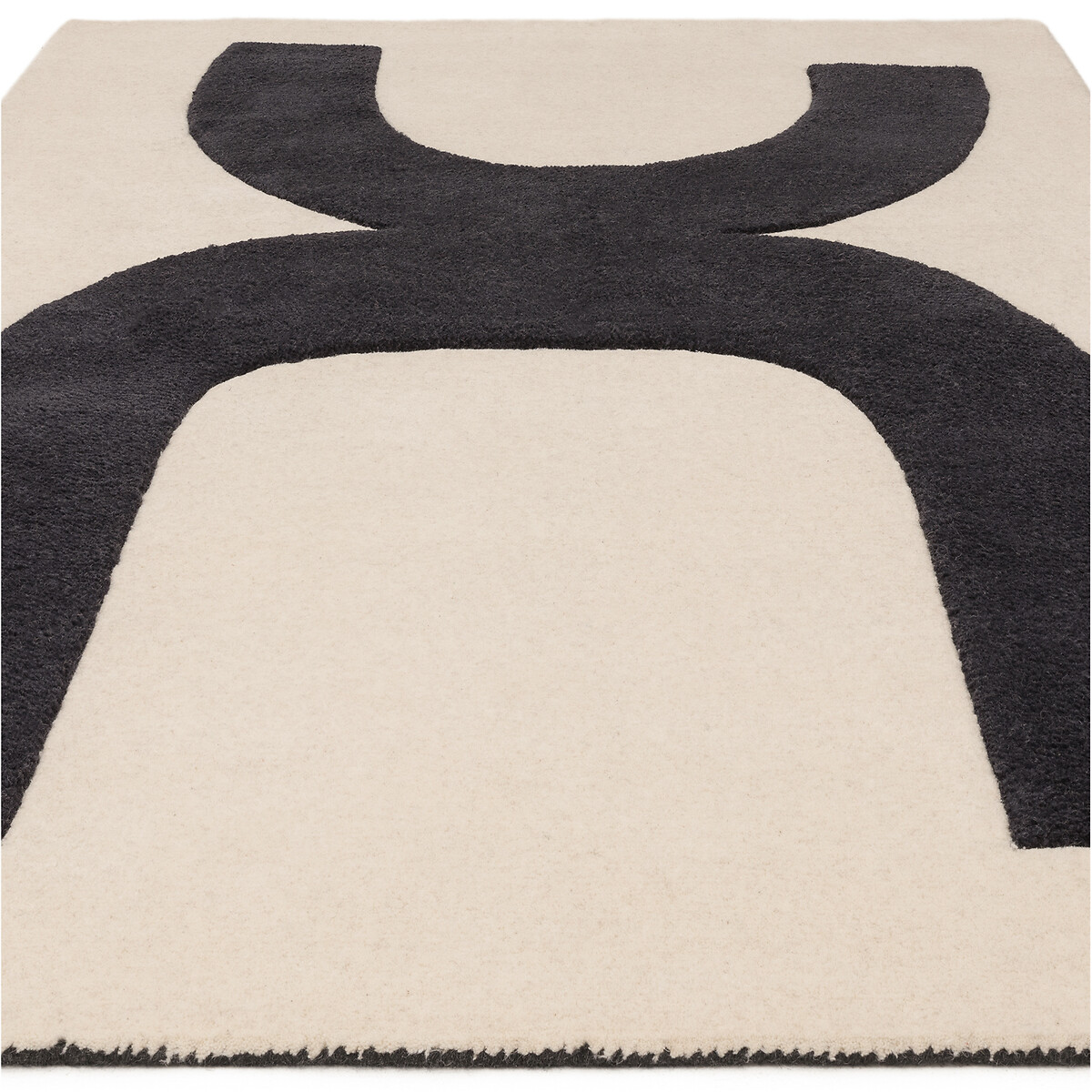 Abstract Balance Pattern Rug in 100% Wool black/white, ÉDITÉ