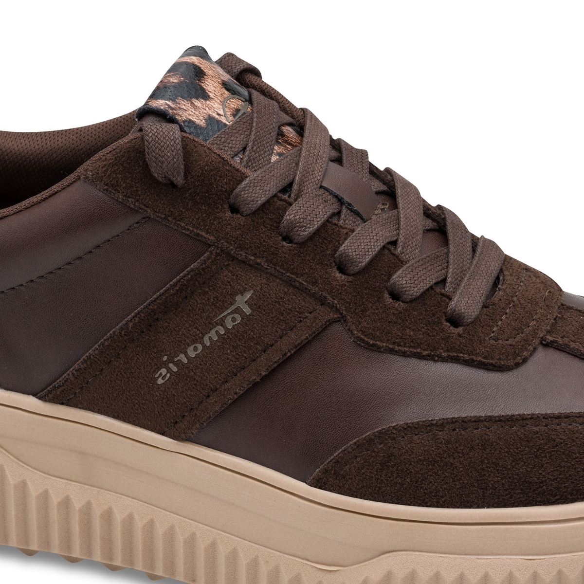 Basket à talon marron mocca combiné, TAMARIS
