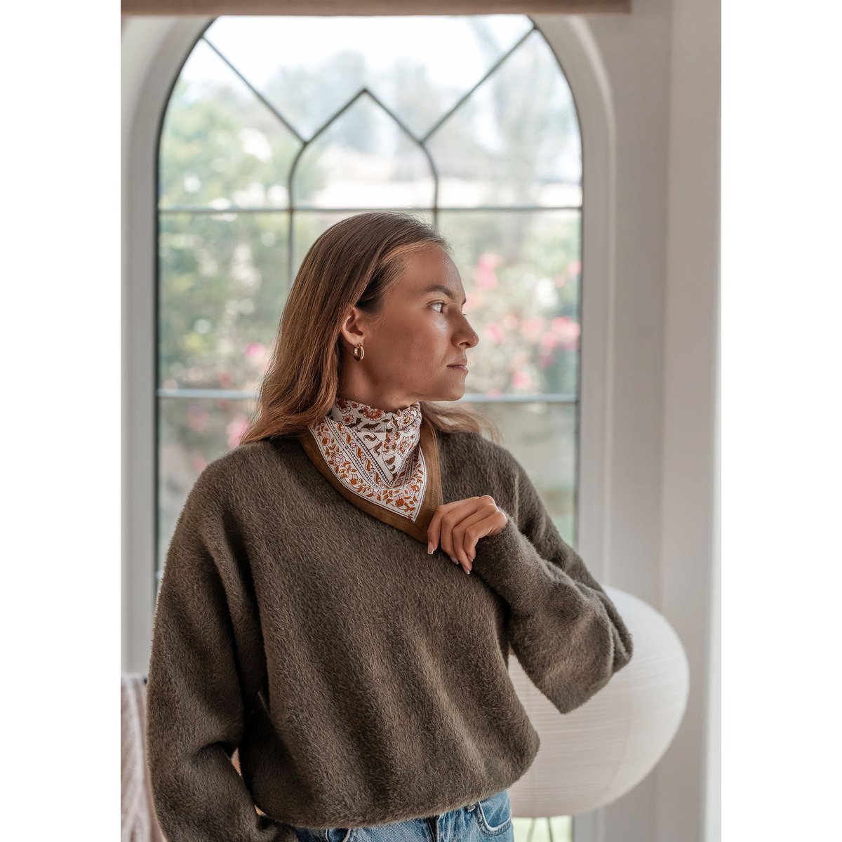 Sac cabas imprimé Edel blanc edel ambre, BINDI ATELIER