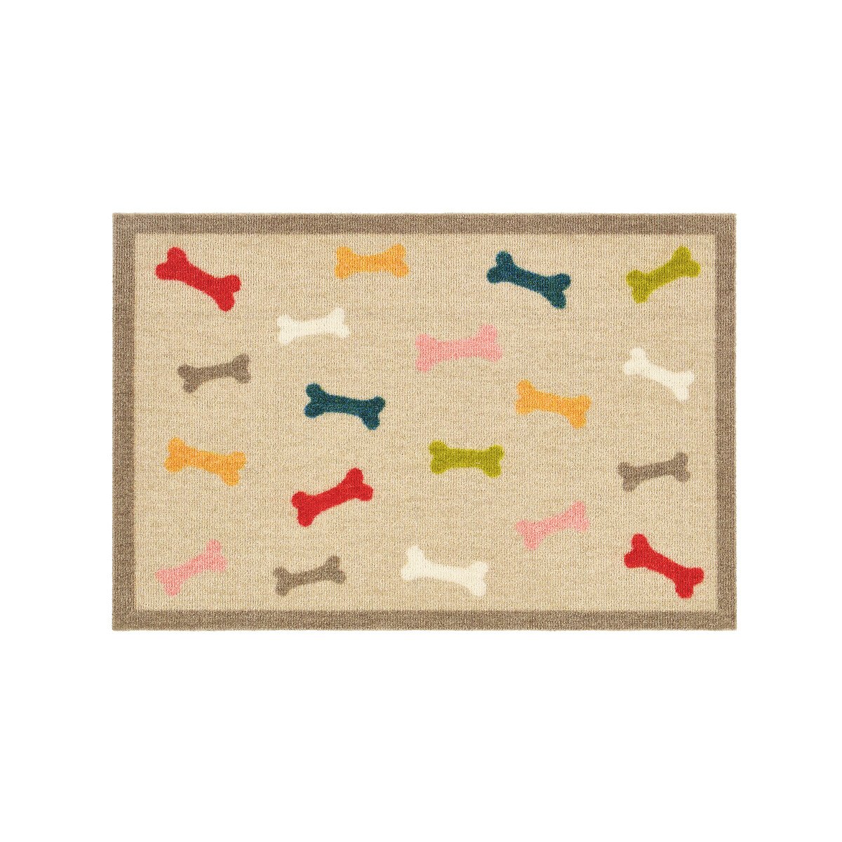 Multi Bones Stain Resistant Pet Mat 50x75cm multi-coloured, HOWLER & SCRATCH