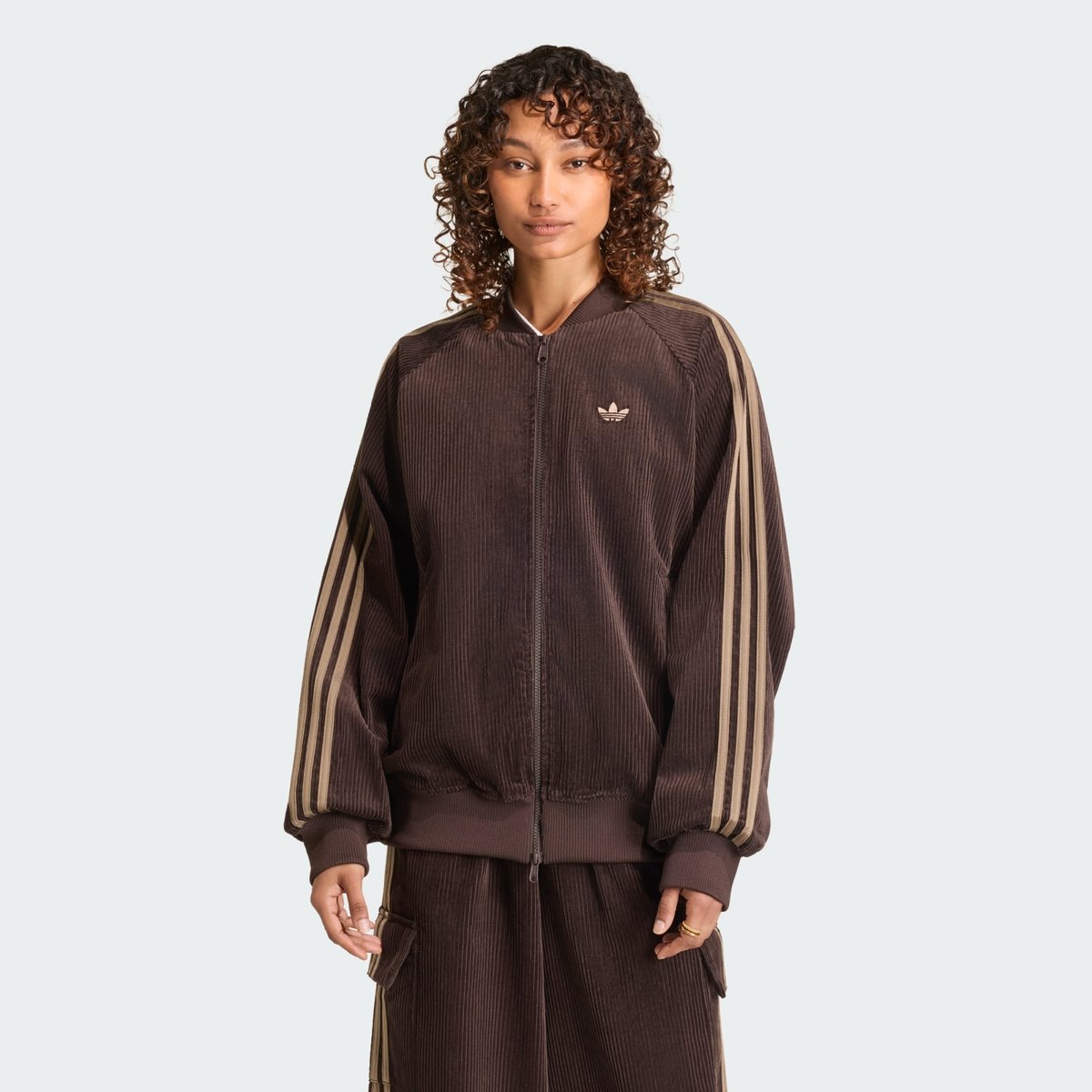 Veste De Survêtement Sst Oversize En Velours Côtelé Veste De Survêtement Sst Oversize En Velours Côtelé aurora coffee / khaki six, adidas Originals