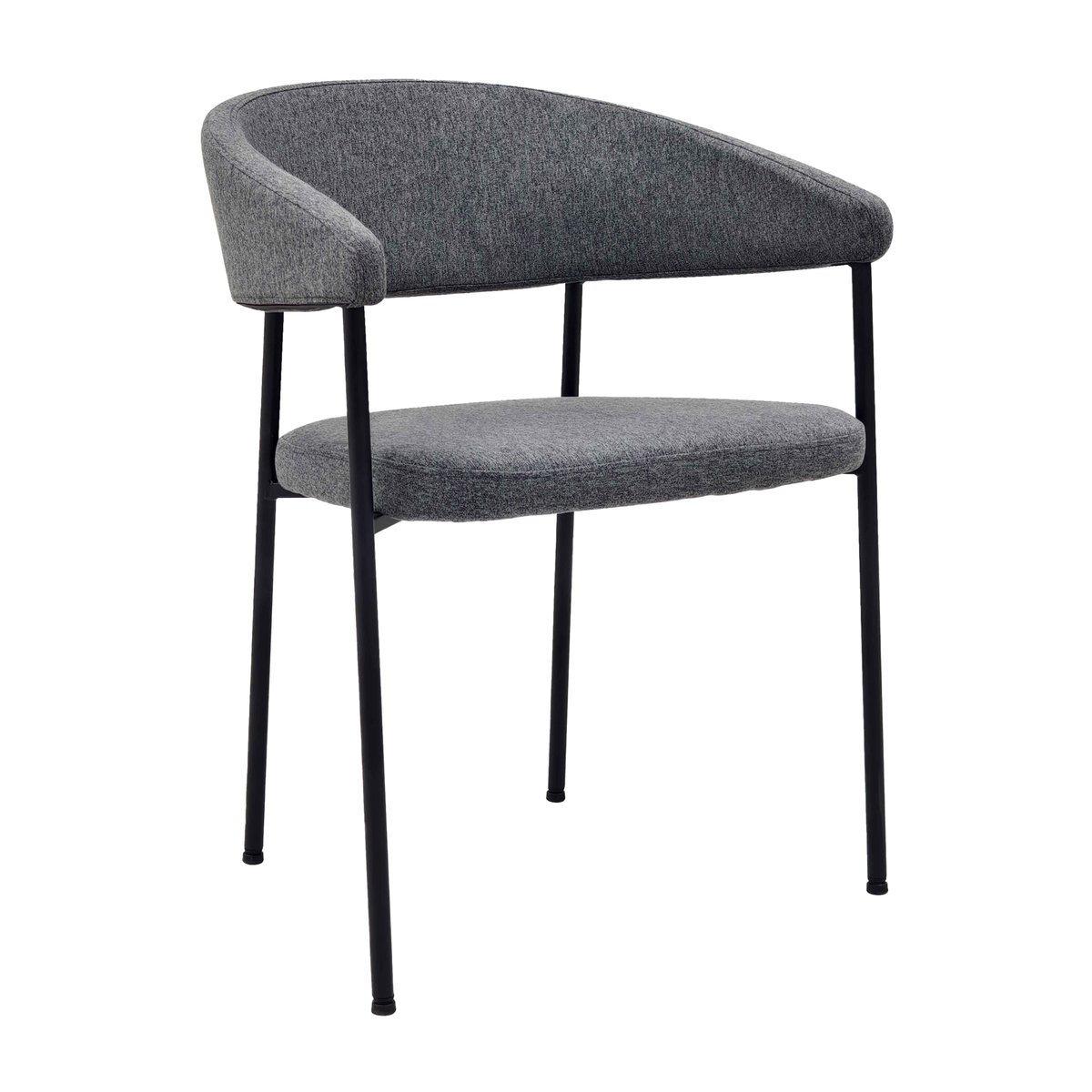 Lot de 2 chaises en tissu et métal, ADELE gris anthracite, OVIALA