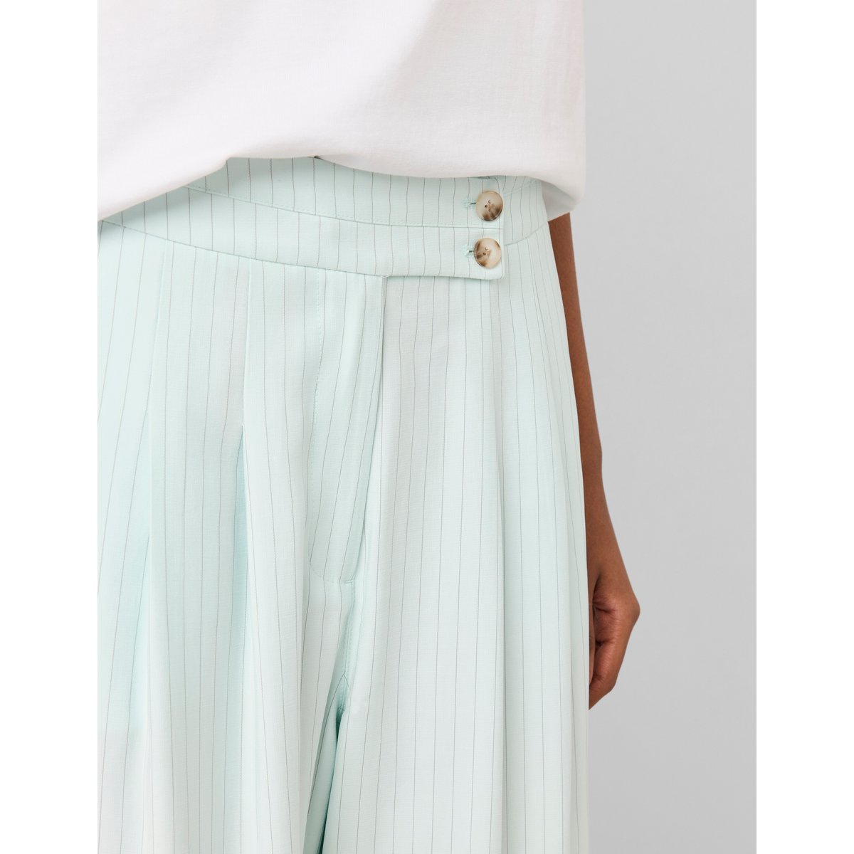 Pantalon fluide ceinture asymétrique menthe, BZB