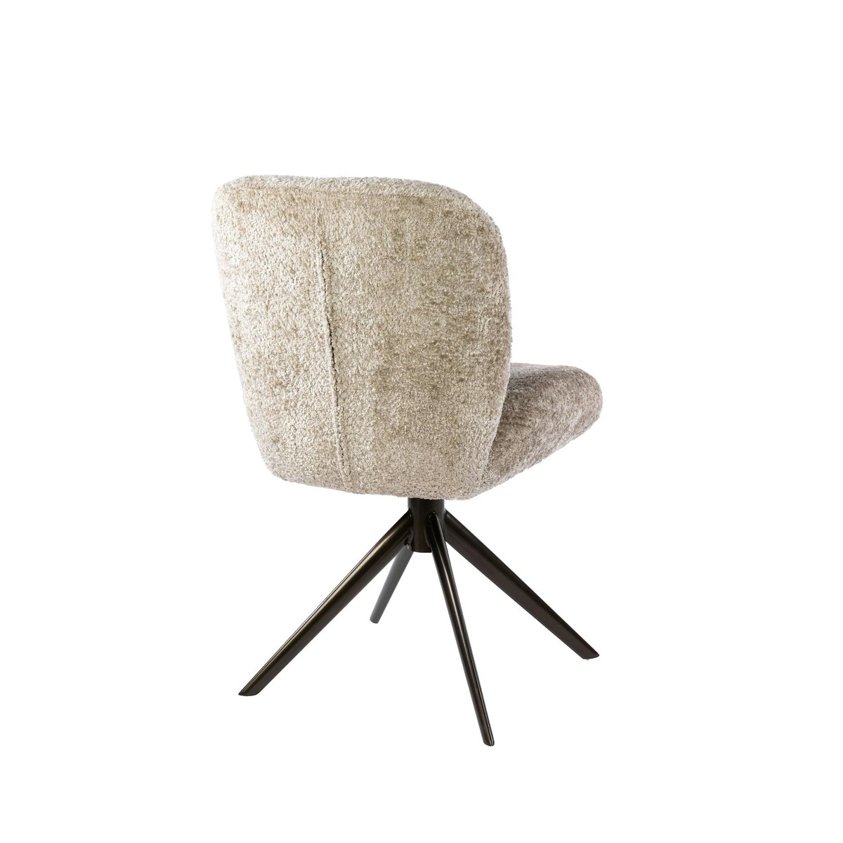 Chaise pivotante tissu bouclette sable pieds brun (x2) CREEK beige, PIER IMPORT