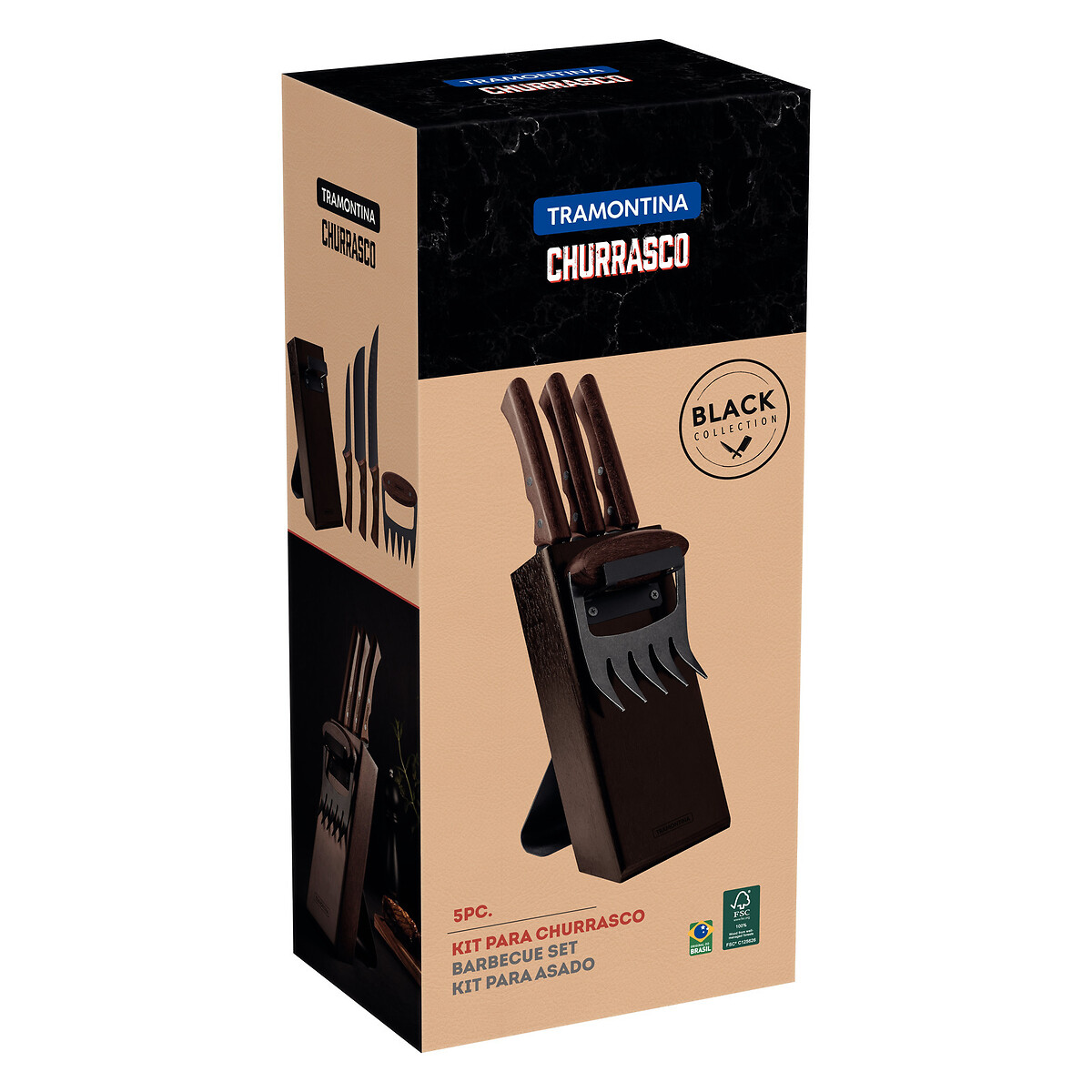 Kit para Churrasco Churrasco Black, Tramontina madeira, TRAMONTINA