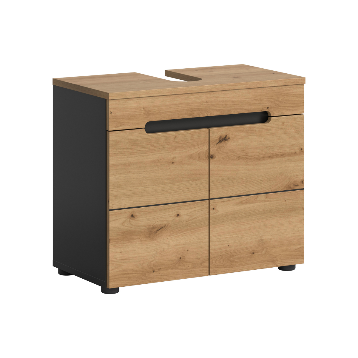 Meuble sous lavabo 2 portes ENO bois clair, CALICOSY