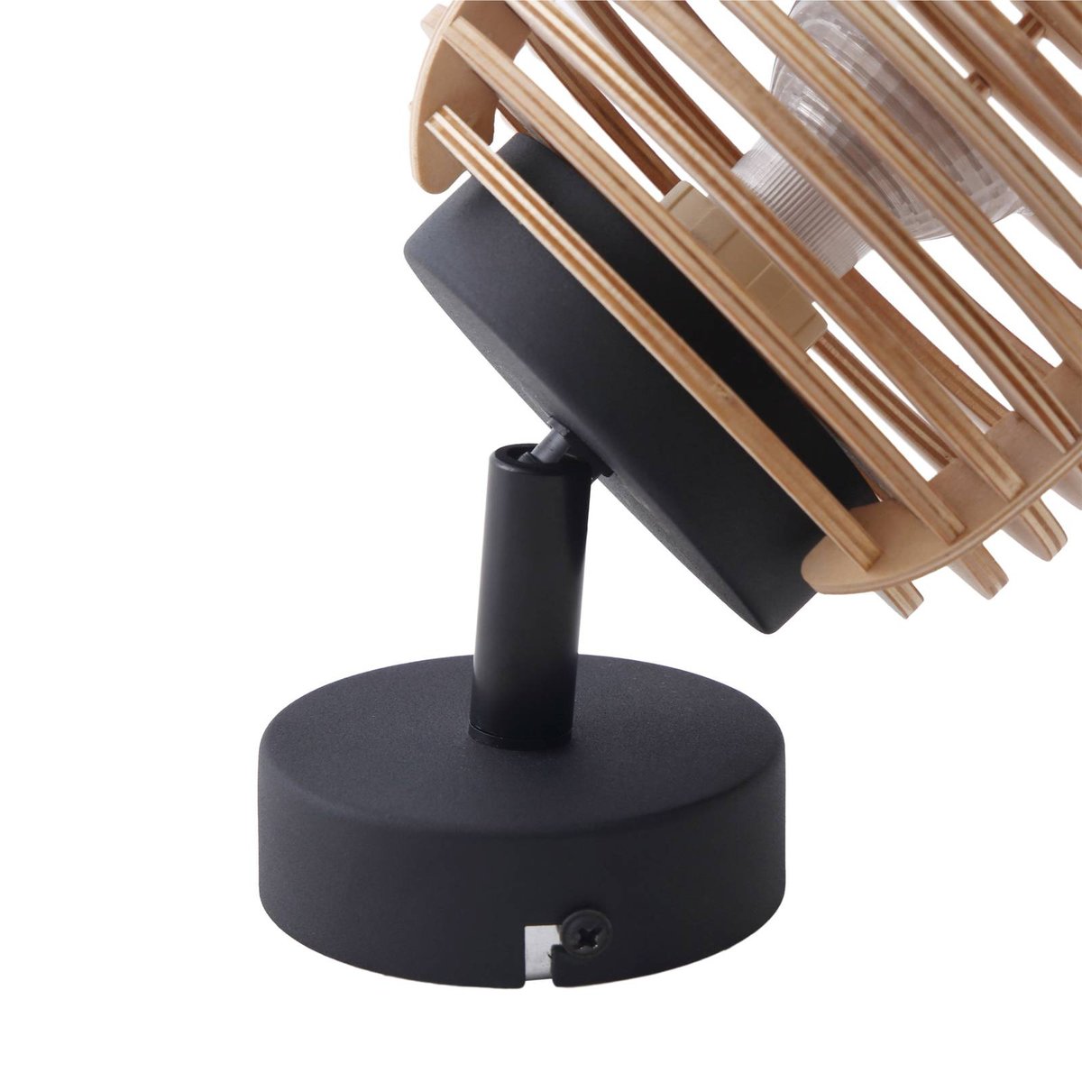 Applique en bois moderne, Ediz noir, bois clair, LINDBY
