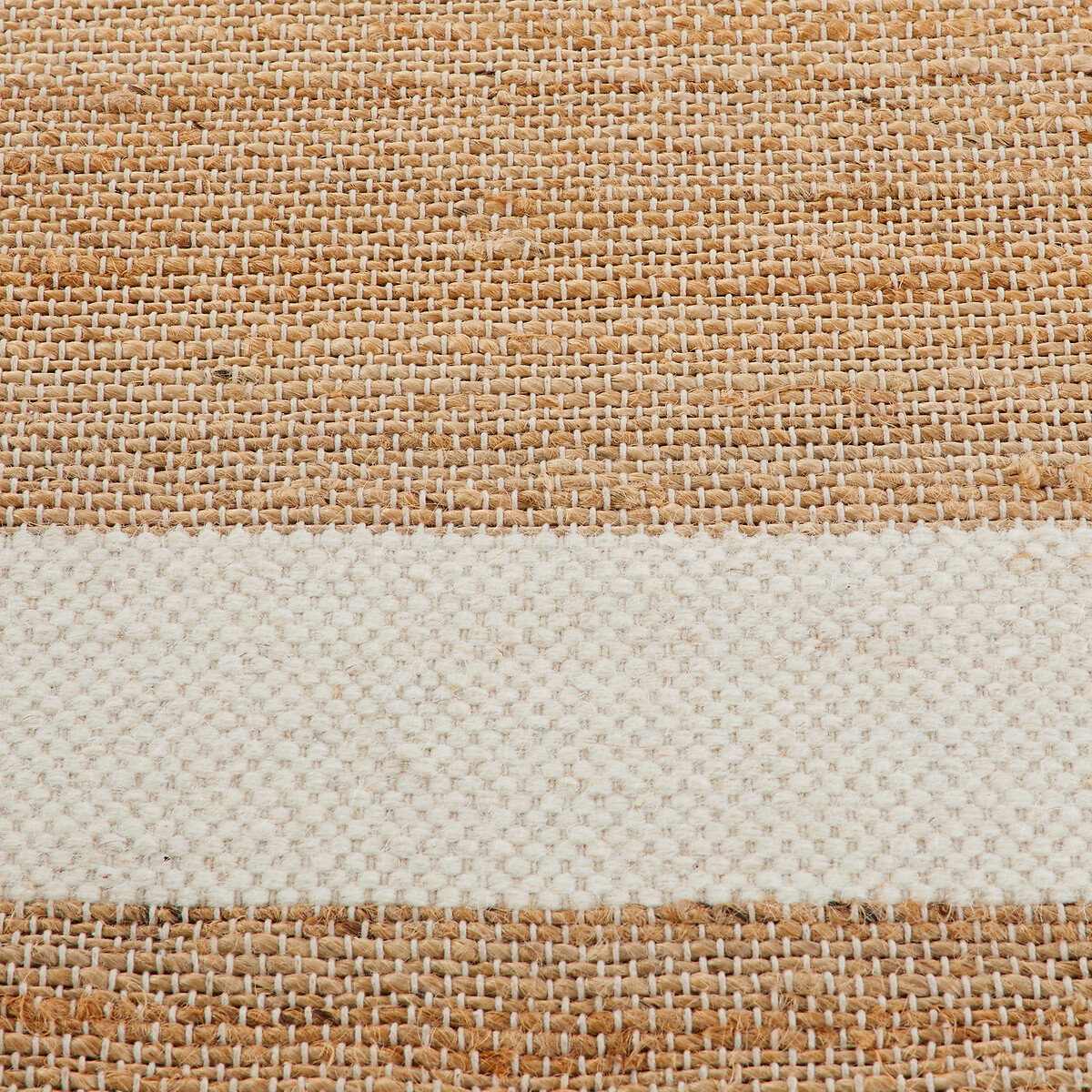 Tapete de juta e lã com contorno, Arian natural/branco, LA REDOUTE INTERIEURS