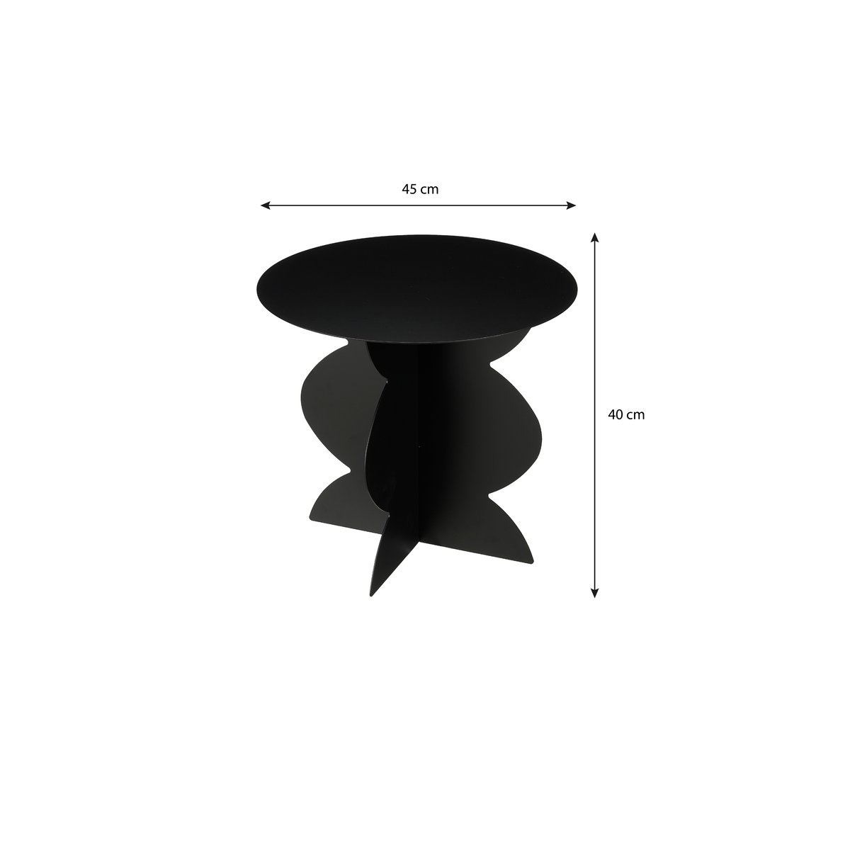 Table d'appoint Ø45 cm RAFI noir, MICA DECORATIONS