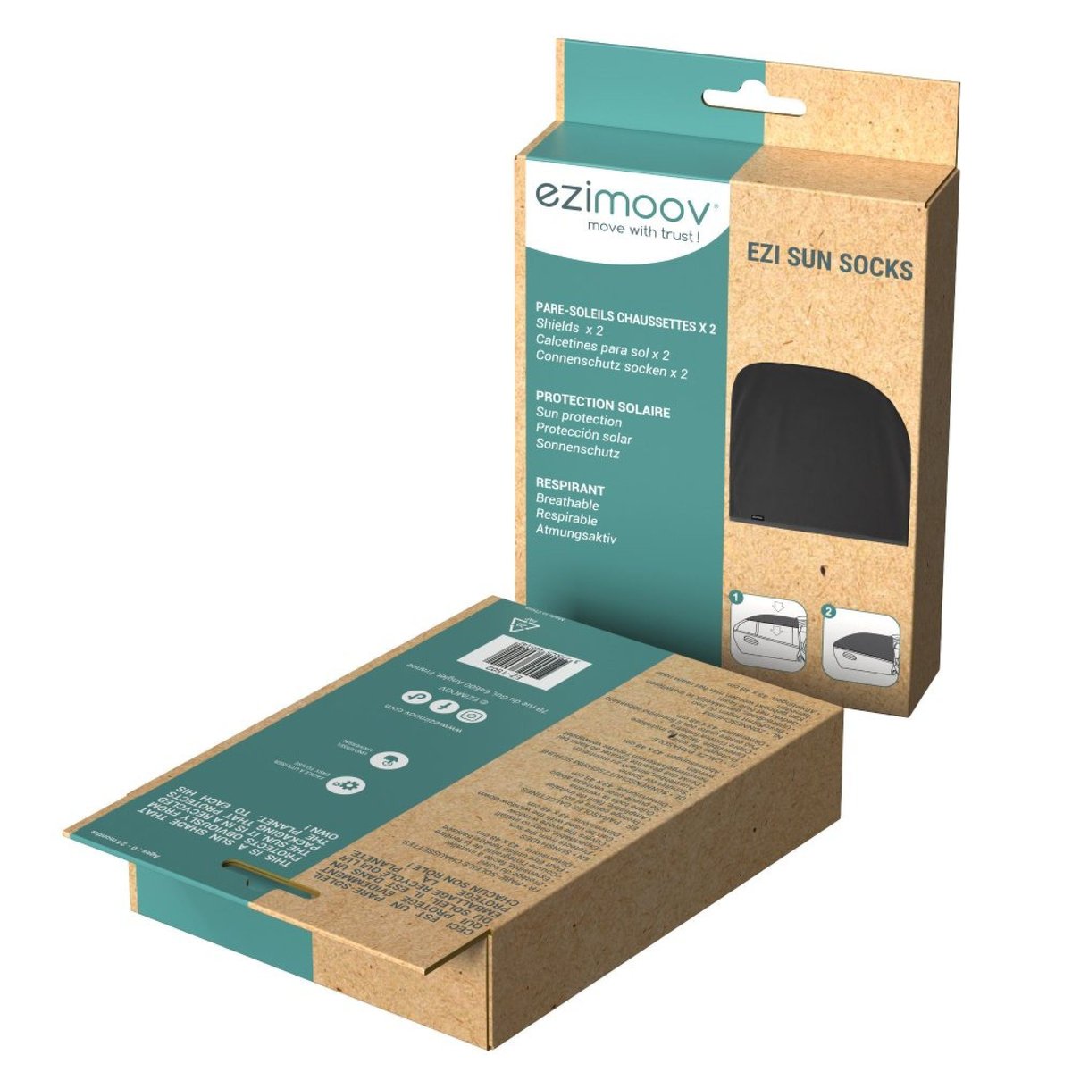 Lot de 2 chaussettes pare-soleil Noir Taille S - Ezimoov couleur unique, EZIMOOV