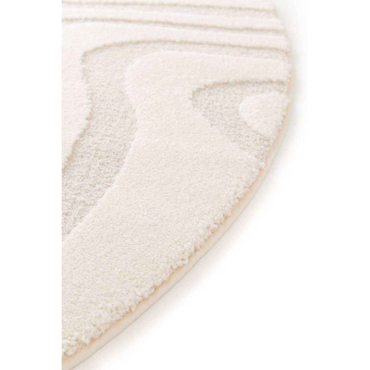 Tapis rond design avec effet relief NAYA beige sable, AFK LIVING