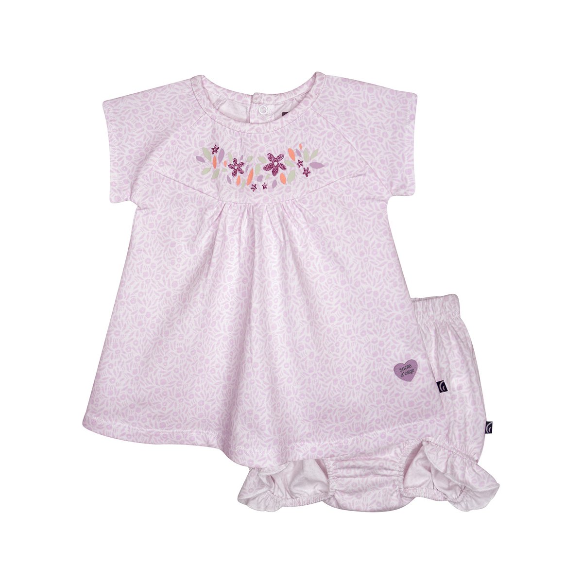 Robe bloomer nisma manches courtes naissance violet, SUCRE D'ORGE