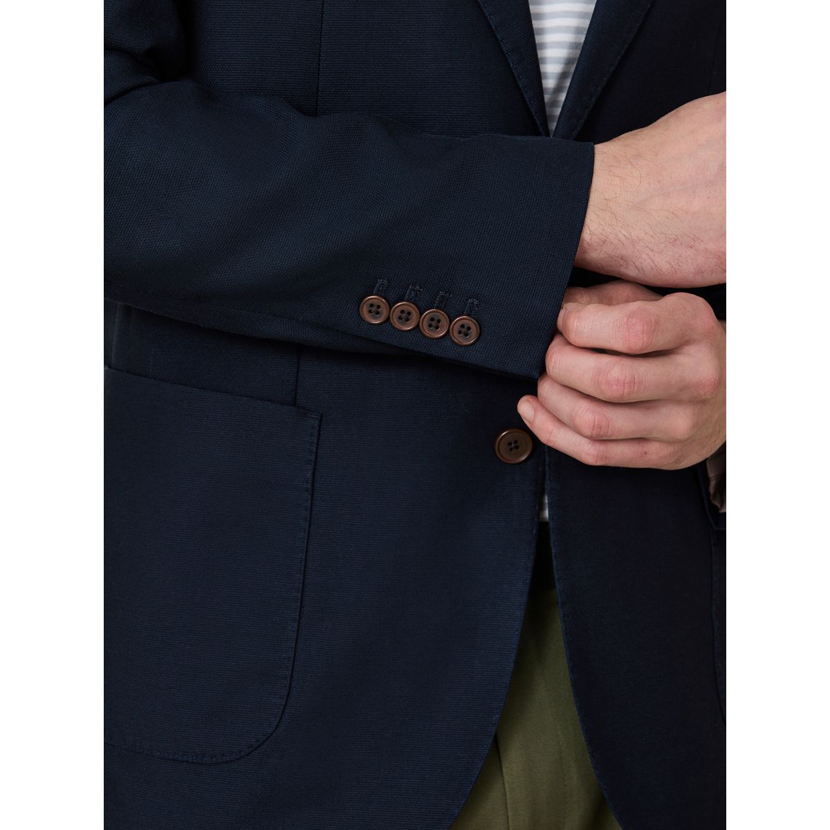 Blazer texturé en lyocell tencel™ et lin bleu marine, NEXT