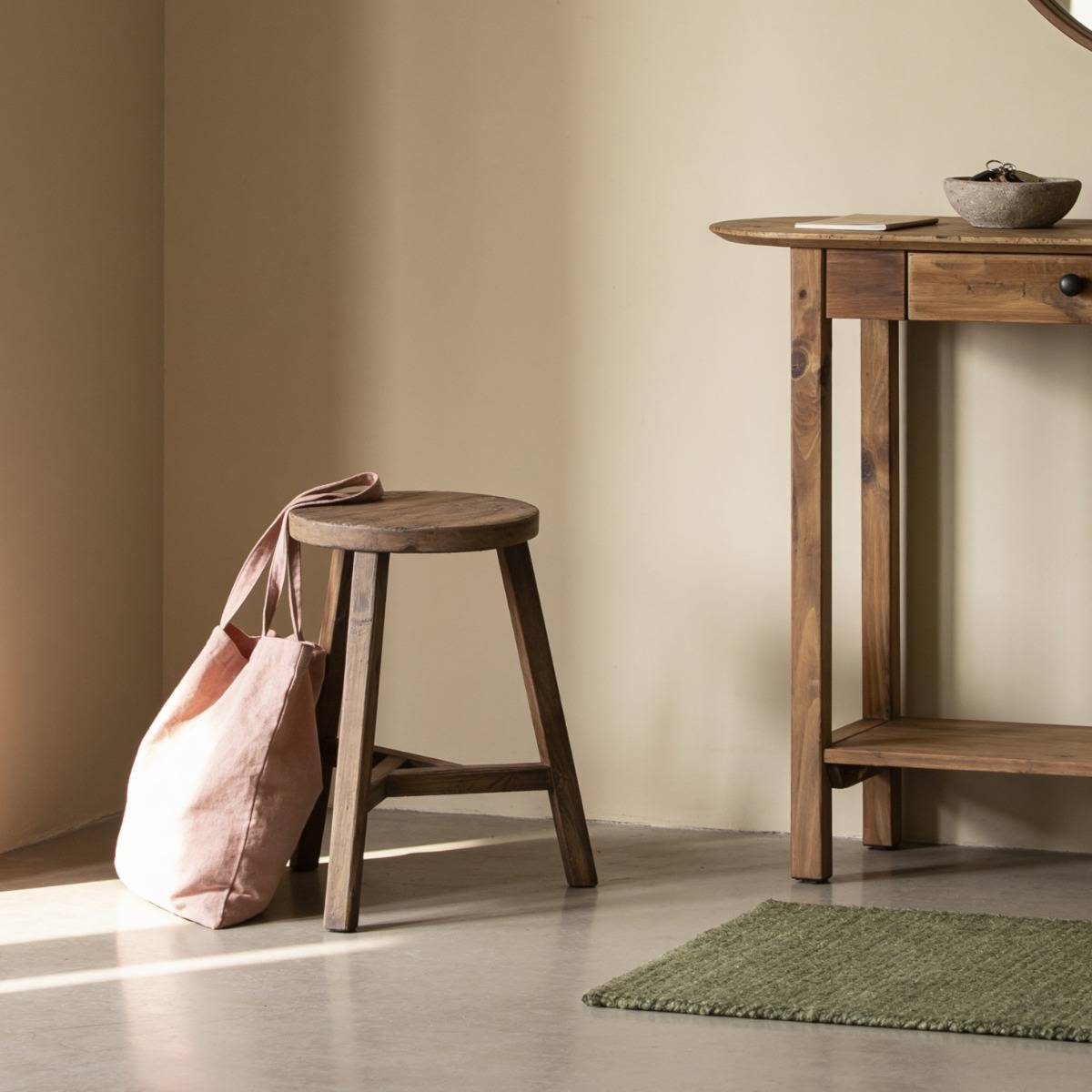 Tabouret Nolah bois foncé, MADE IN MEUBLES