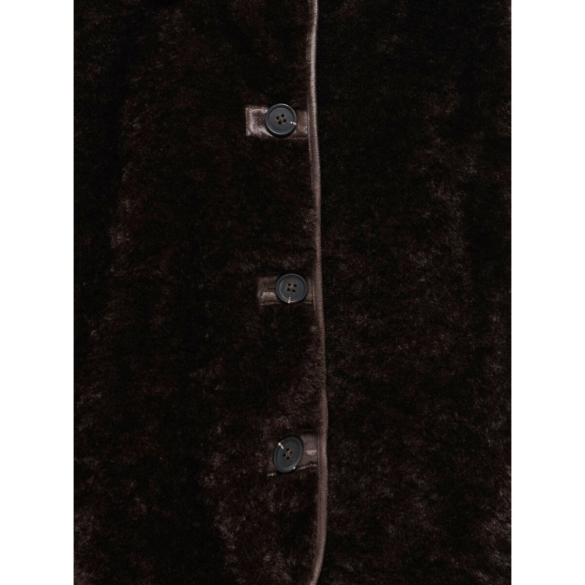 Manteau boutonné en imitation fourrure marron chocolat, JDY