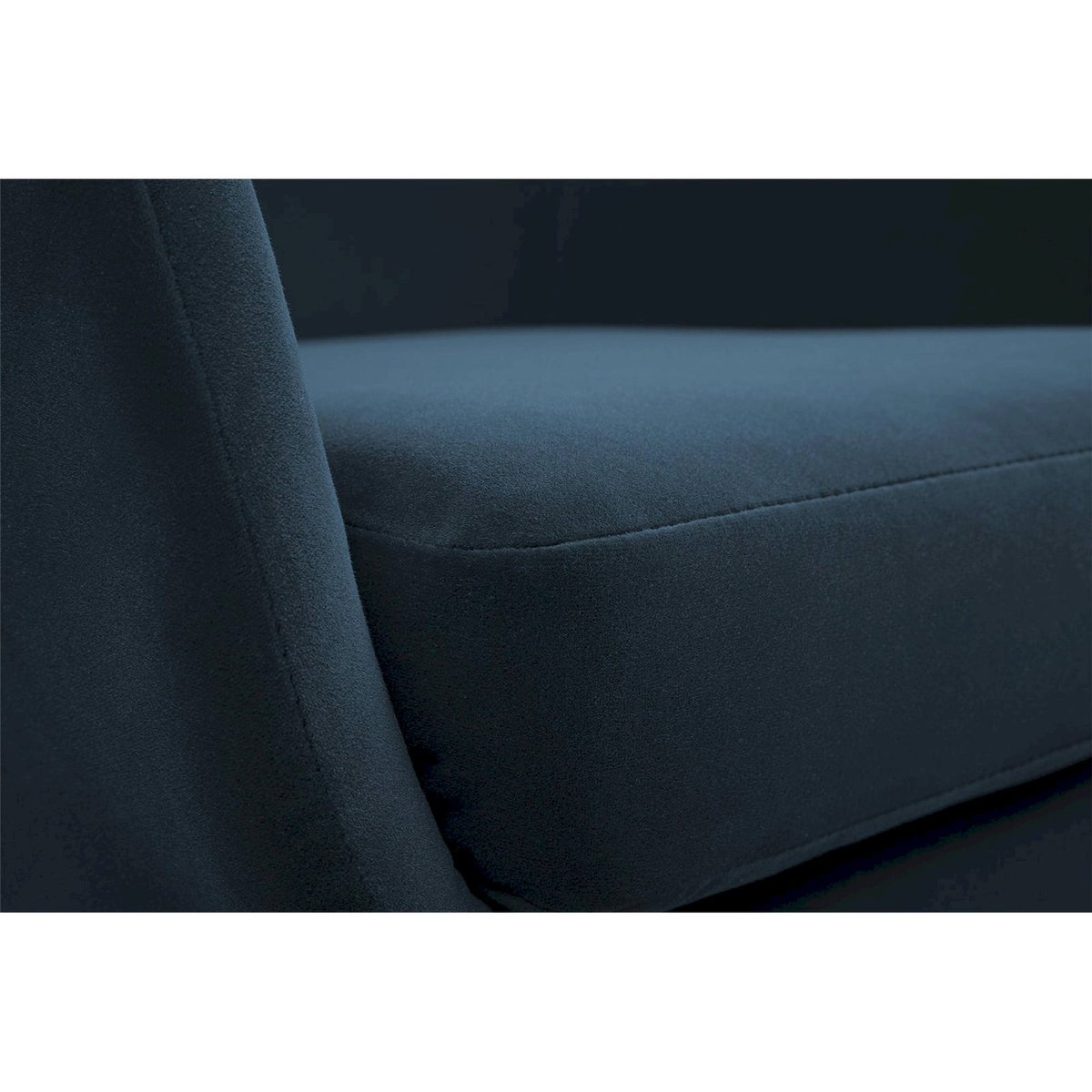 Fauteuil cabriolet capitonné en velours bleu pétrole castel, RECOLLECTION