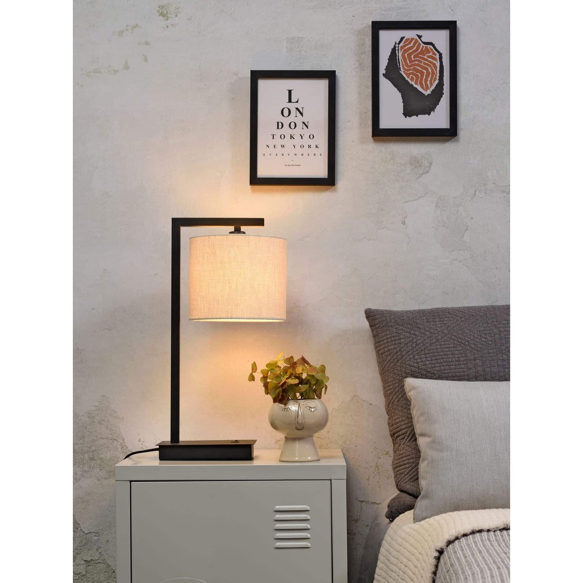 Lampe De Table Textile BOSTON marron, IT'S ABOUT ROMI
