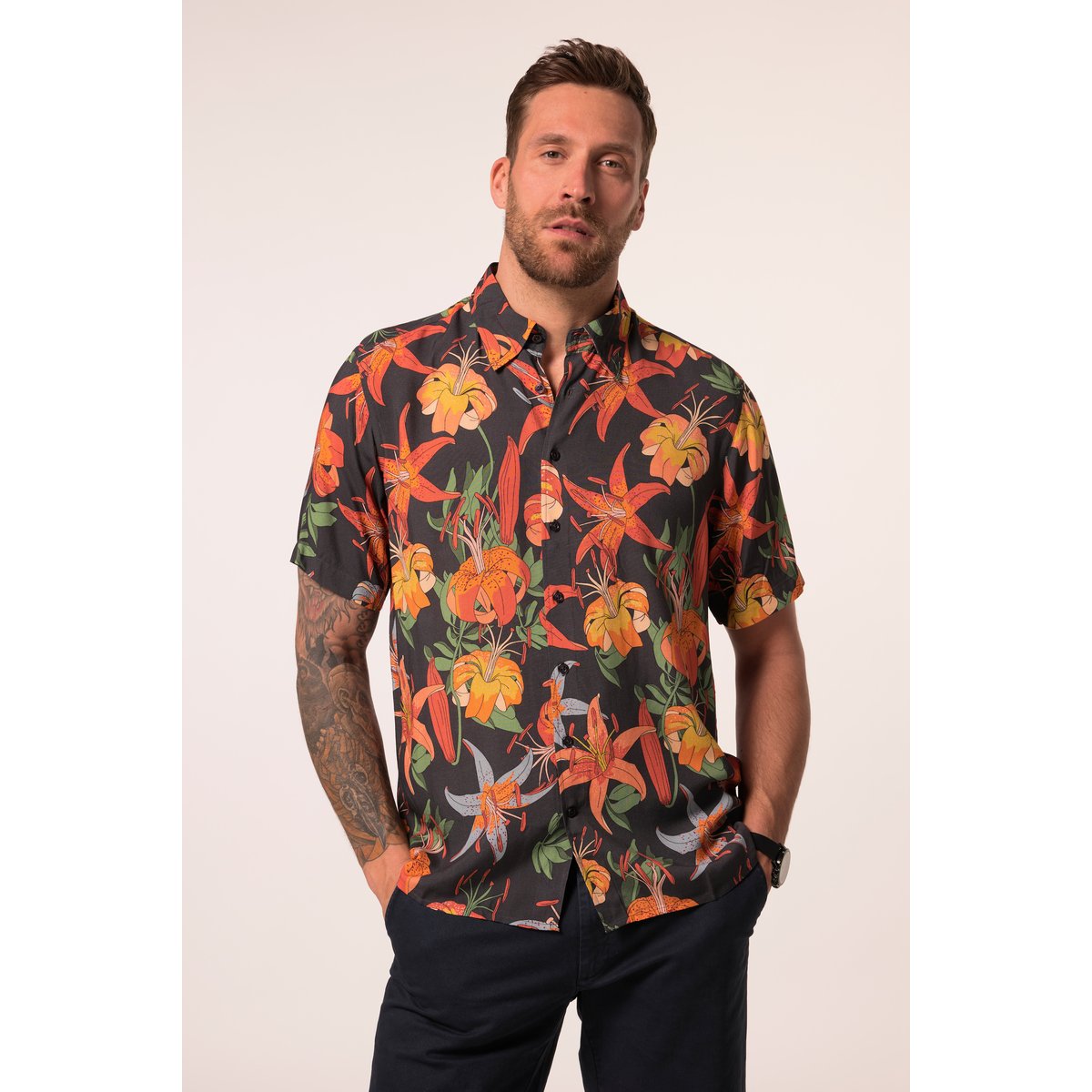 Chemise imprimé all-over anthracite, JP1880