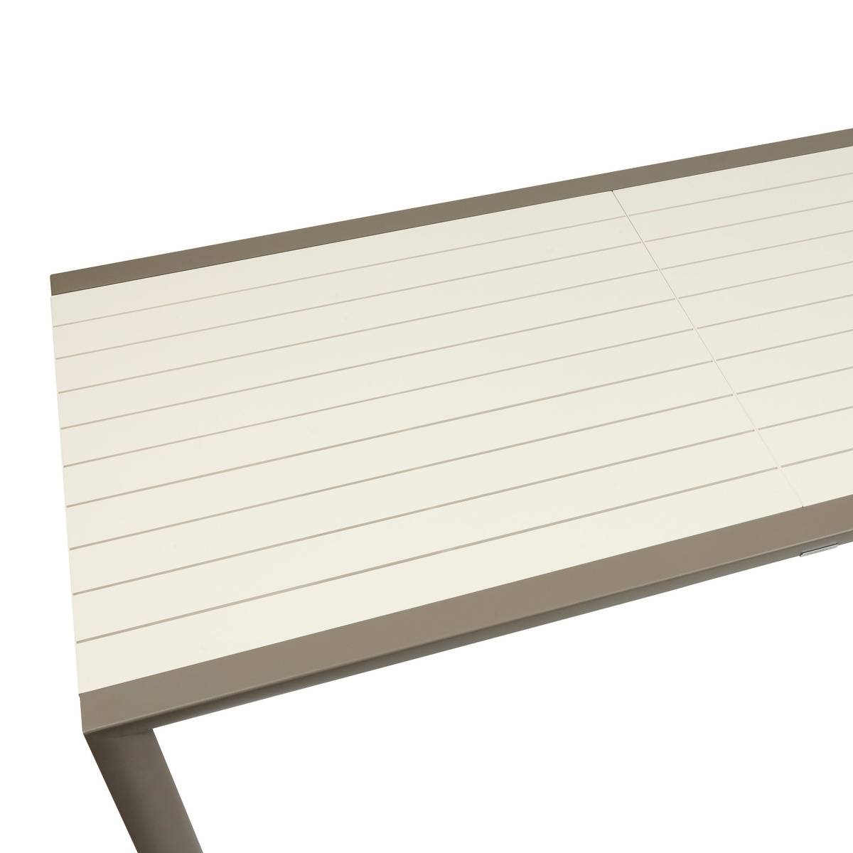 Table de jardin extensible 12 places en aluminium LUZANE argile, HESPERIDE