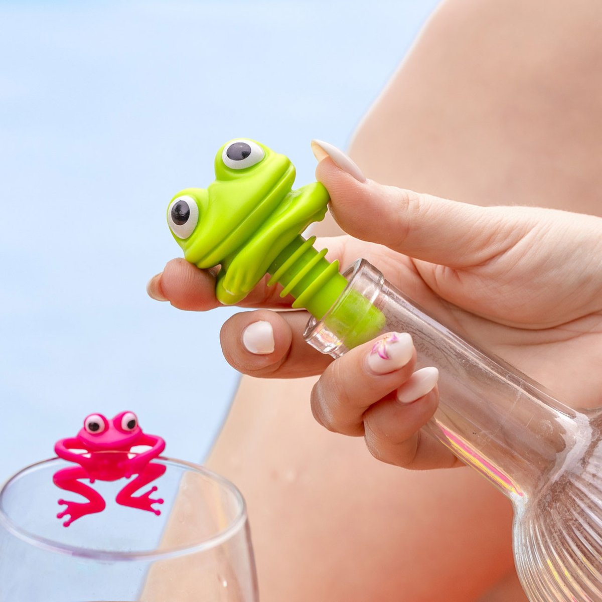 Bouchon de bouteille Pop the Frog vert, PYLONES
