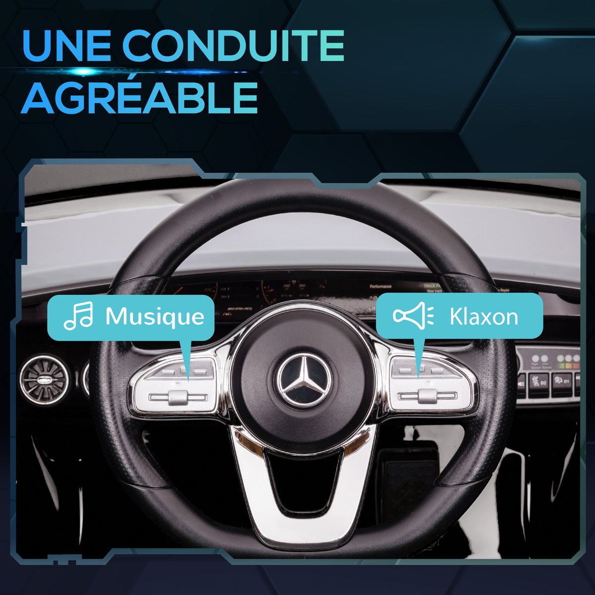 Voiture électrique à conducteur assis noir, AIYAPLAY